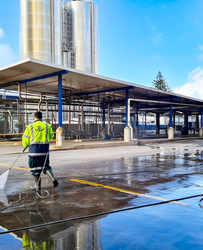 Pressure Washing in progress